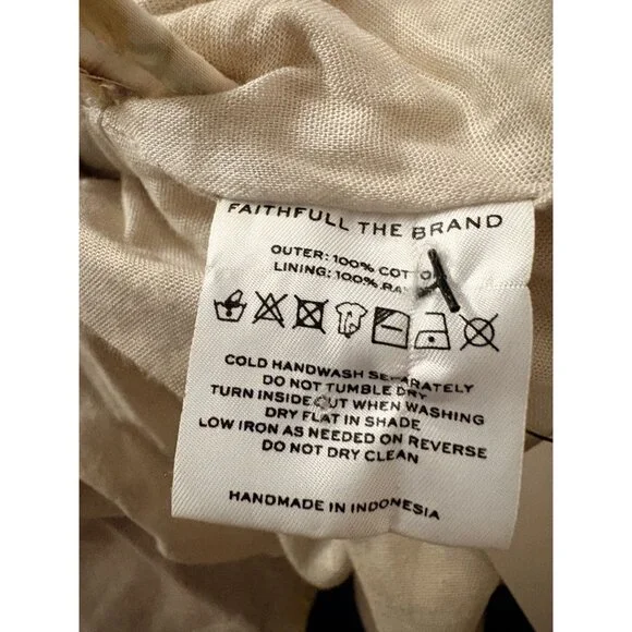 Faithfull The Brand Yellow Floral Puff Sleeve Smocked Mini Dress M - Picture 5 of 5